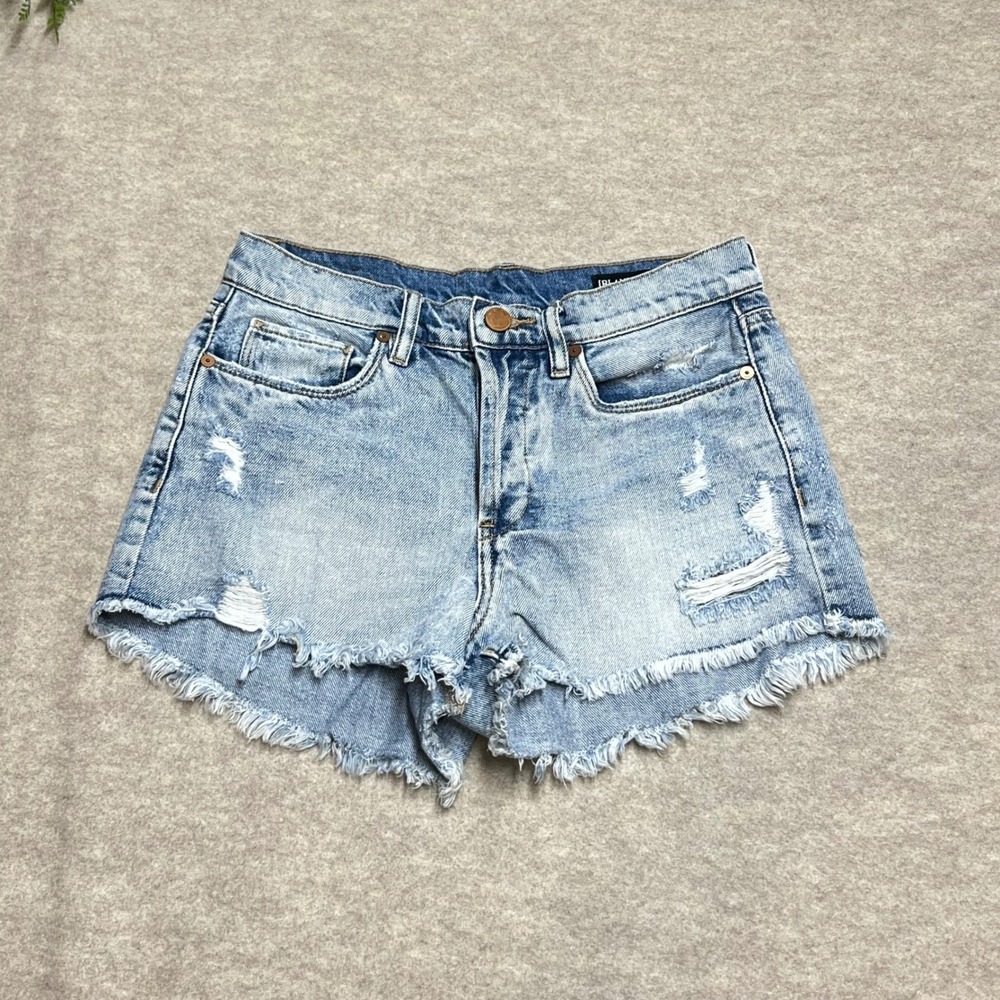 BlankNYC Distressed Denim Shorts Boho‎ Festival Frayed Hem Button Fly Size 26